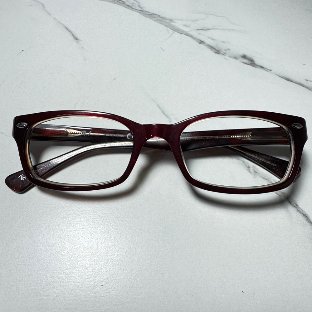 Ray-Ban RB 5150 2023 Eyeglasses Frames Dark Red Tortoise 50-19-135 Rectangular
